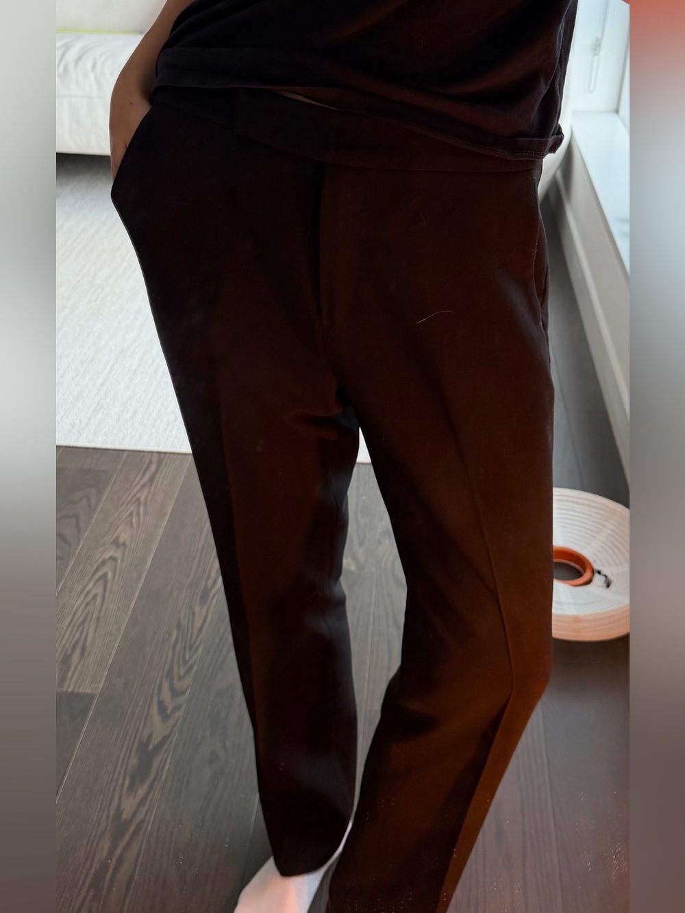 Max Mara Made in Italy Black Straight Leg Pull-On Knit Pants